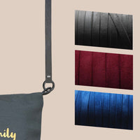 Bandolera fina con mosquetones - ancho 1cm - hecha a medida - piel de ante - color liso