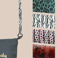 Bandolera fina con mosquetones - anchura 1cm - longitud a medida - cuero estampado