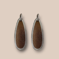 Pendientes de cuero COLOUR DROP - plata