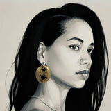 KeithMe earrings - gold leather - gold-plated hoop earrings