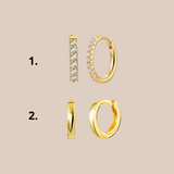 KeithMe earrings - gold leather - gold-plated hoop earrings