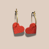 Boucles d´oreilles Sweetheart en cuir mate