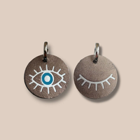 CLIN D'OEIL leather earrings - 925 silver rings