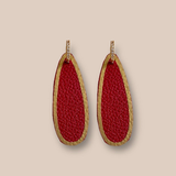 COLOR DROP leather earrings - gold