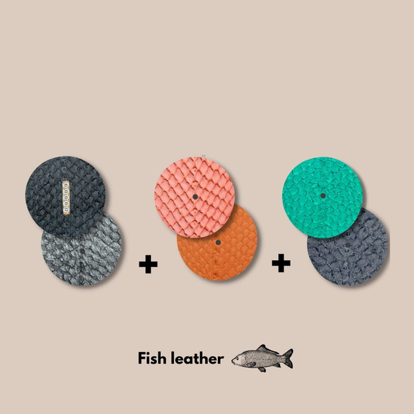 Ensemble de boucles d'oreille "Sea Confettis" en cuir de poisson