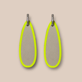 Boucles d'oreille en cuir COLOR DROP - contours FLUO - anneaux argent 925