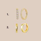 CLIN D'OEIL leather earrings - golden rings 925