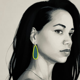 COLOR DROP leather earrings - FLUO contours - 925 gold rings